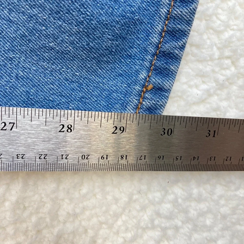 Levis 550 Relaxed Fit Straight Leg Pure Cotton Denim Jeans Mens 42x30 Red Tab